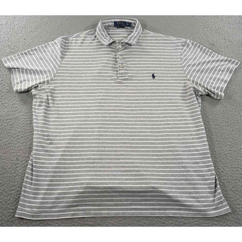 Polo Ralph Lauren Polo Shirt Men's 2XL Gray Pima Soft Touch Pony Stretch